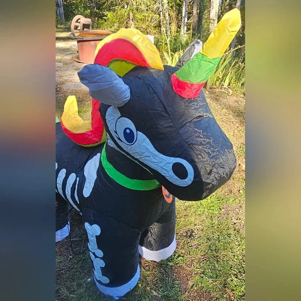 Gemmy 3.5FT Airblown LED- Skeleton Unicorn - Picture 3 of 4